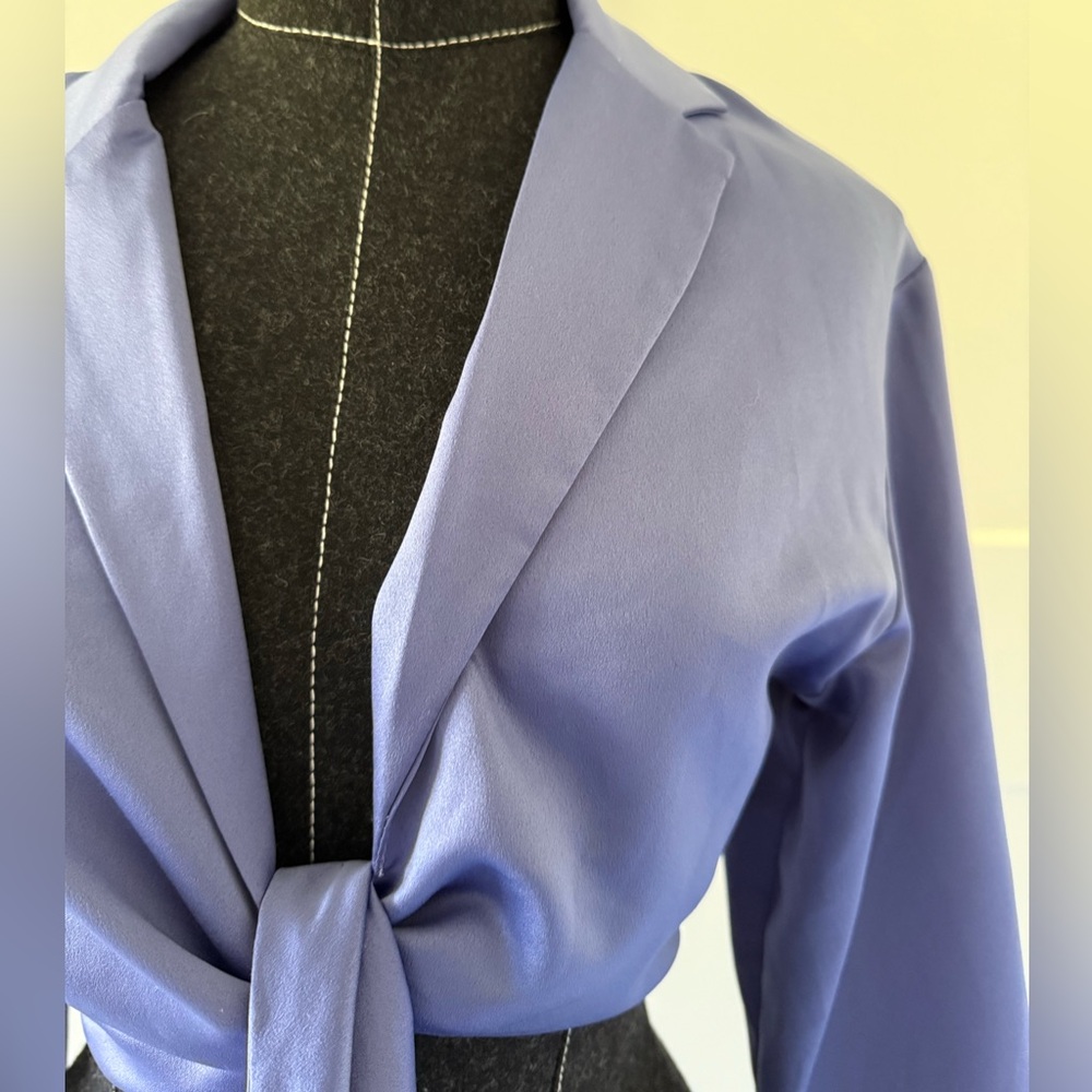 Tie-Front Cropped Blouse